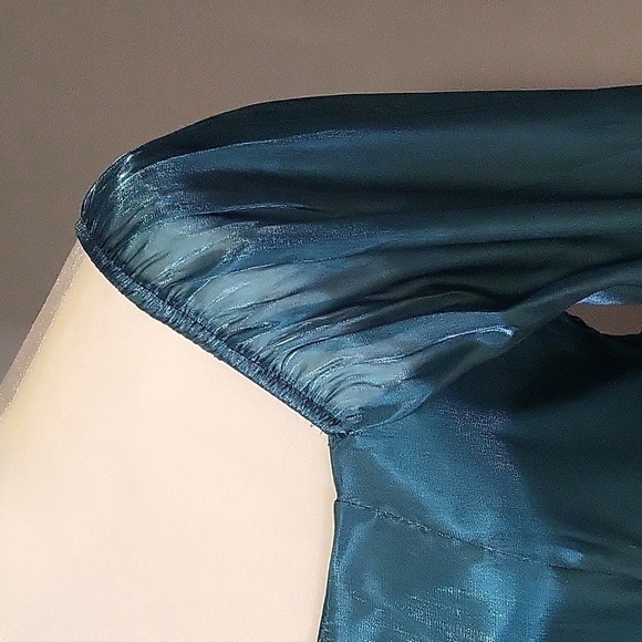 Thirty Thirty Teal Babydoll Full Sleeve Lined Mini Dress - Size XL - Picture 6 of 14